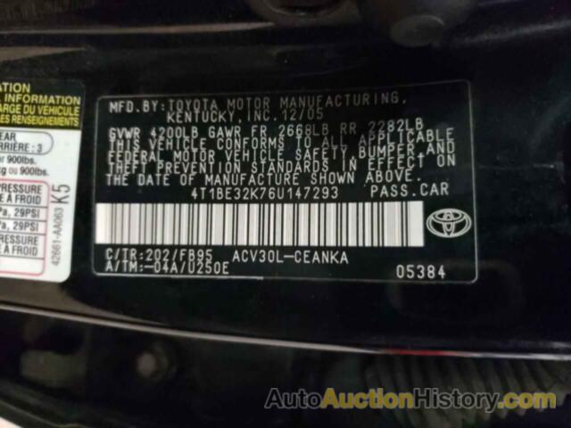 TOYOTA CAMRY LE, 4T1BE32K76U147293