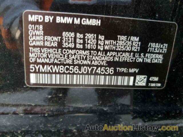 BMW X6 M, 5YMKW8C56J0Y74536
