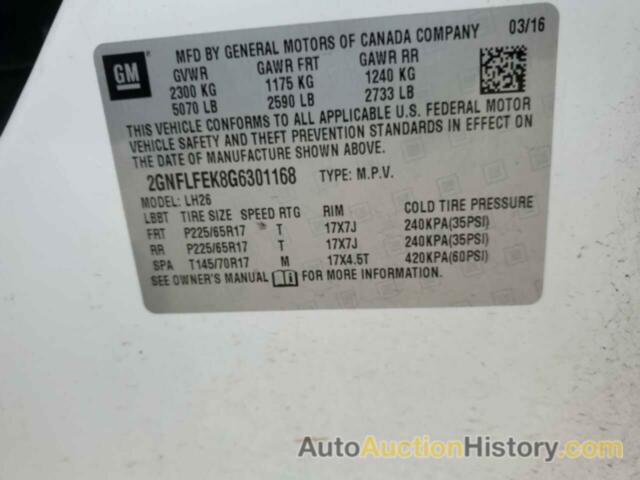 CHEVROLET EQUINOX LT, 2GNFLFEK8G6301168