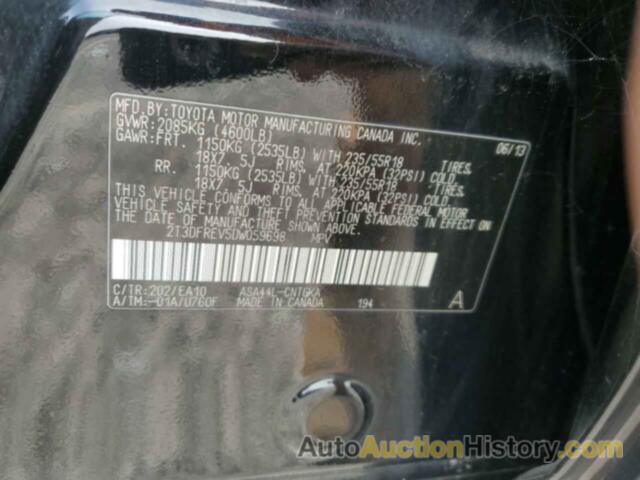 TOYOTA RAV4 LIMITED, 2T3DFREV5DW059698