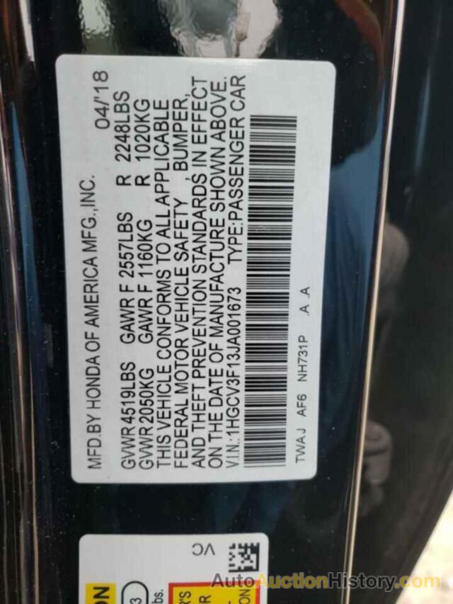 HONDA ACCORD HYBRID, 1HGCV3F13JA001673