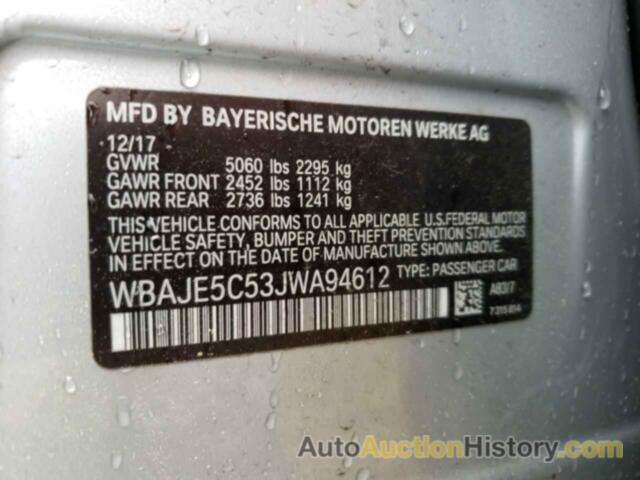 BMW 5 SERIES I, WBAJE5C53JWA94612