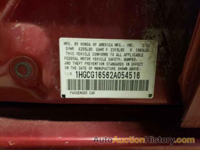 HONDA ACCORD EX, 1HGCG16562A054516