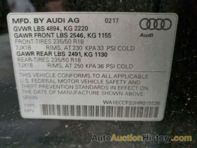 AUDI Q3 PREMIUM, WA1ECCFS3HR015536