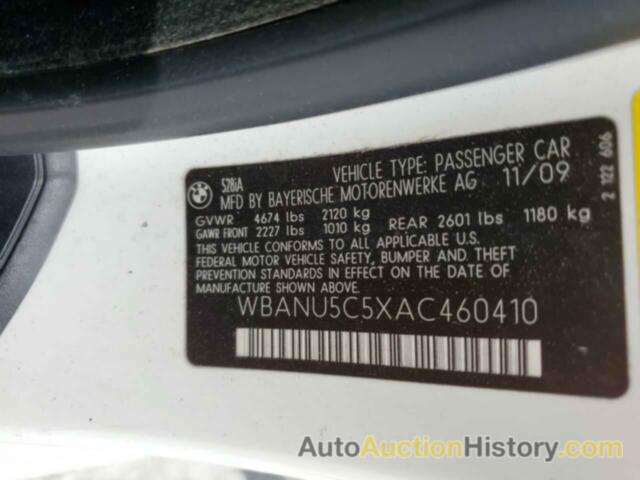 BMW 5 SERIES I, WBANU5C5XAC460410