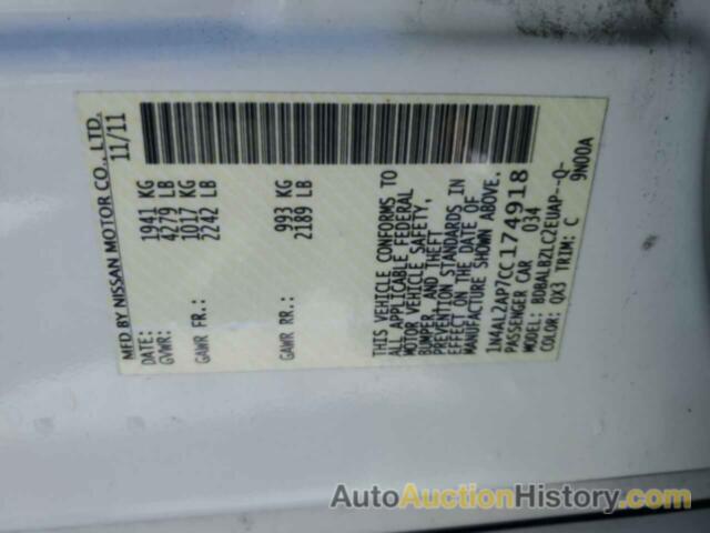 NISSAN ALTIMA BASE, 1N4AL2AP7CC174918