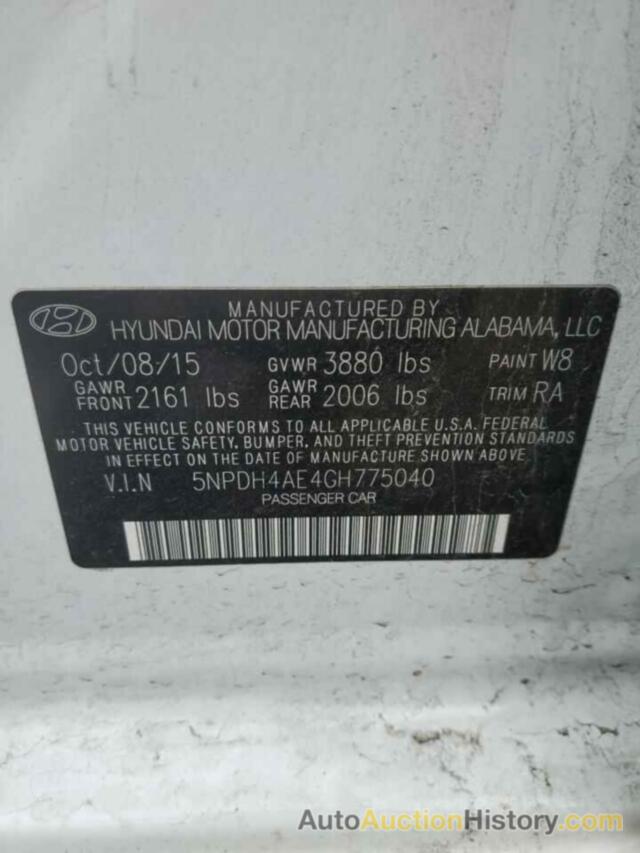 HYUNDAI ELANTRA SE, 5NPDH4AE4GH775040