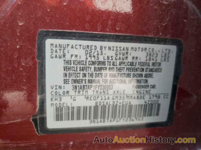 NISSAN SENTRA S, 3N1AB7AP1FY236953