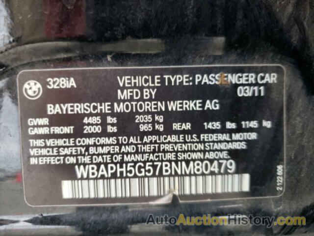 BMW 3 SERIES I SULEV, WBAPH5G57BNM80479