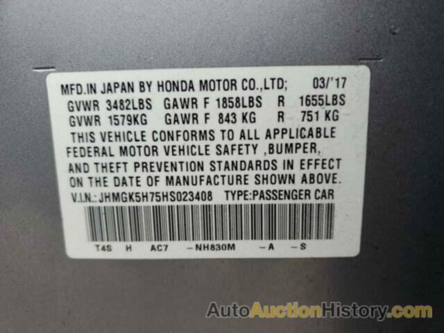 HONDA FIT EX, JHMGK5H75HS023408