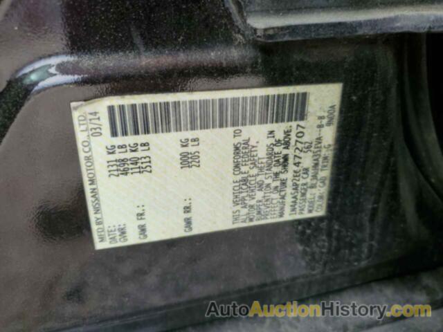 NISSAN MAXIMA S, 1N4AA5AP2EC472707