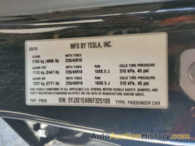 TESLA MODEL 3, 5YJ3E1EA9KF325109