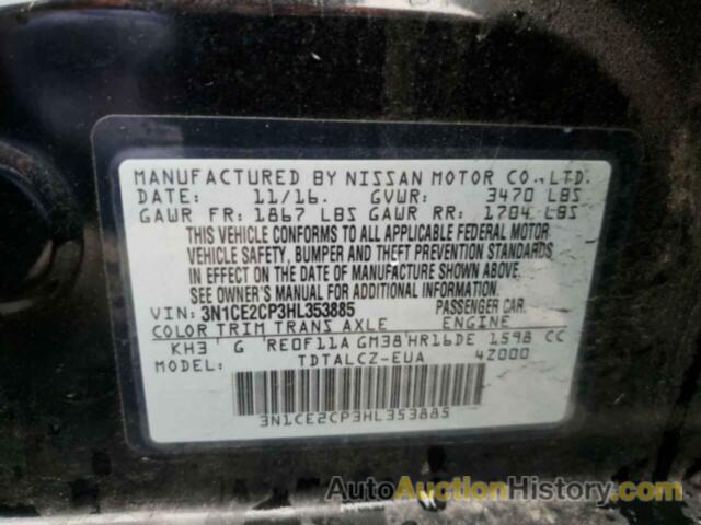 NISSAN VERSA S, 3N1CE2CP3HL353885