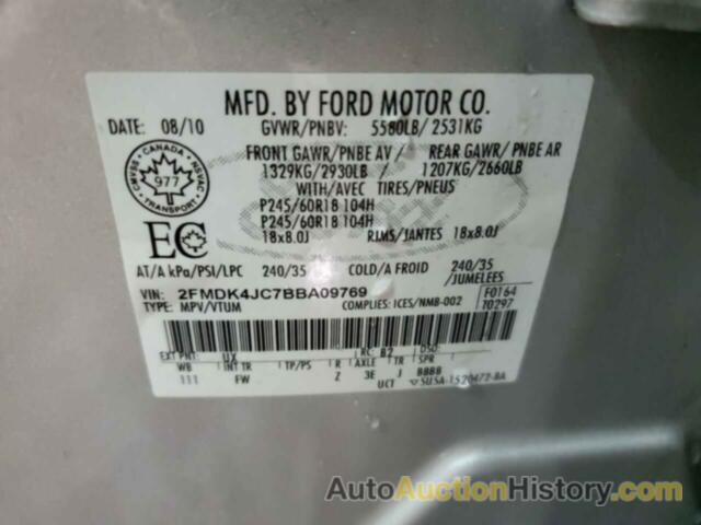 FORD EDGE SEL, 2FMDK4JC7BBA09769