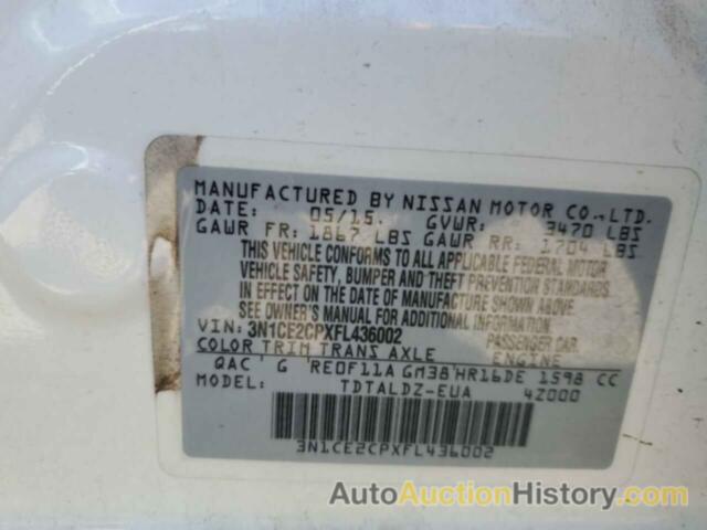 NISSAN VERSA S, 3N1CE2CPXFL436002