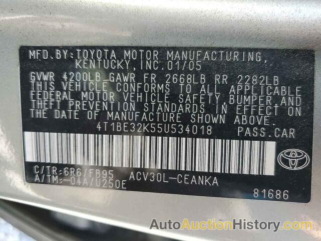 TOYOTA CAMRY LE, 4T1BE32K55U534018