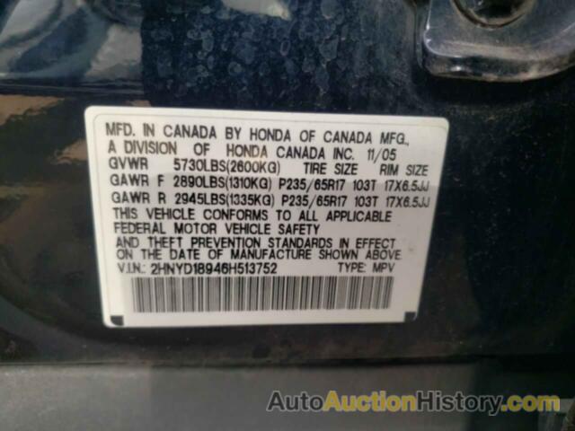 ACURA MDX TOURING, 2HNYD18946H513752