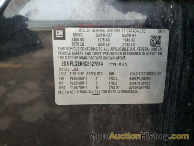 CHEVROLET EQUINOX LTZ, 2GNFLGEK8C6127814