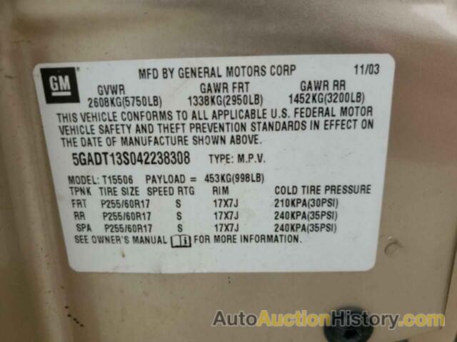 BUICK RAINIER CXL, 5GADT13S042238308