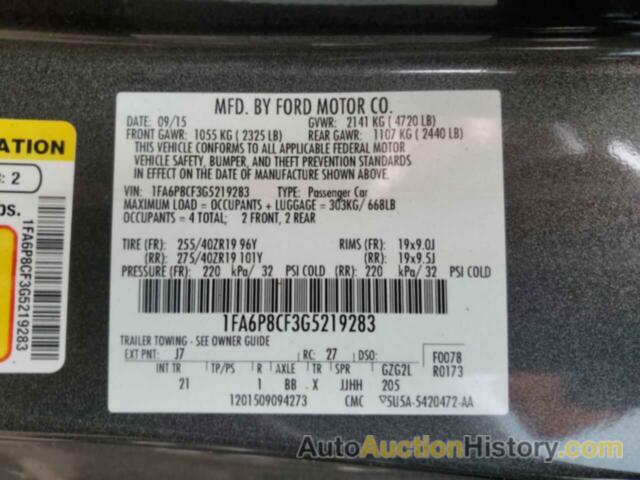 FORD MUSTANG GT, 1FA6P8CF3G5219283