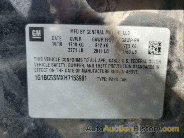 CHEVROLET CRUZE LS, 1G1BC5SMXH7153901