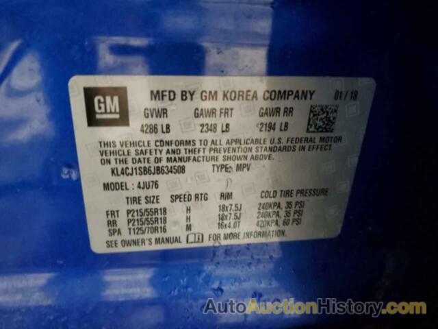 BUICK ENCORE SPORT TOURING, KL4CJ1SB6JB634508