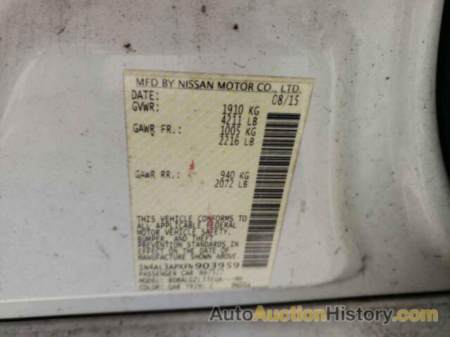 NISSAN ALTIMA 2.5, 1N4AL3APXFN903959