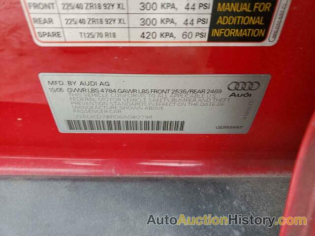 AUDI A3 S-LINE 3.2 QUATTRO, WAUKD78P06A080794