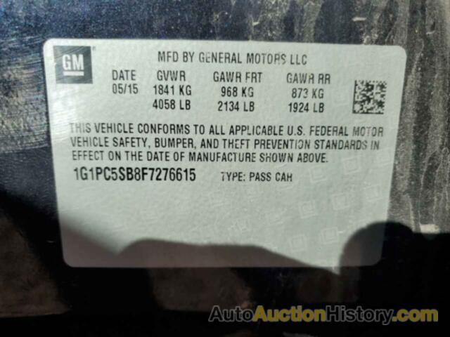 CHEVROLET CRUZE LT, 1G1PC5SB8F7276615