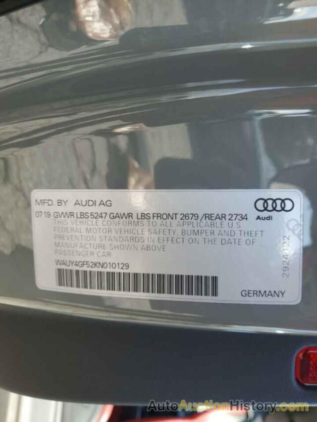 AUDI S5/RS5 PREMIUM PLUS, WAUY4GF52KN010129