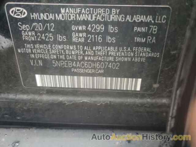 HYUNDAI SONATA GLS, 5NPEB4AC6DH607402