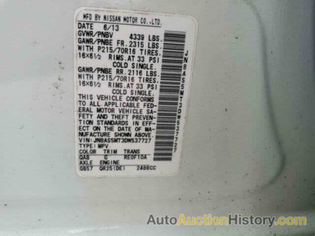 NISSAN ROGUE S, JN8AS5MT3DW537727