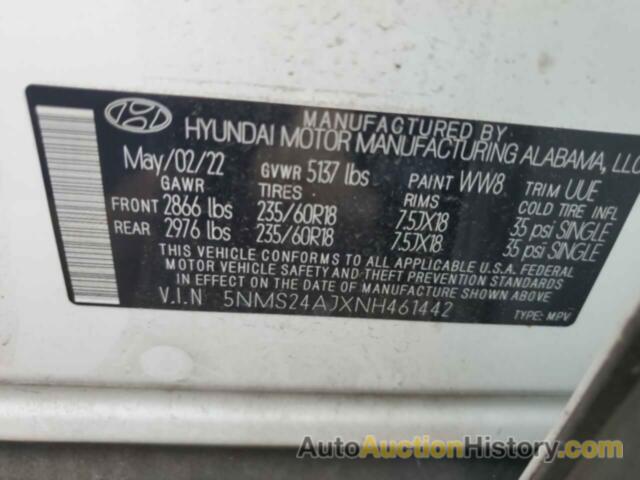 HYUNDAI SANTA FE SEL, 5NMS24AJXNH461442