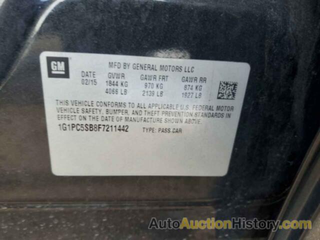 CHEVROLET CRUZE LT, 1G1PC5SB8F7211442