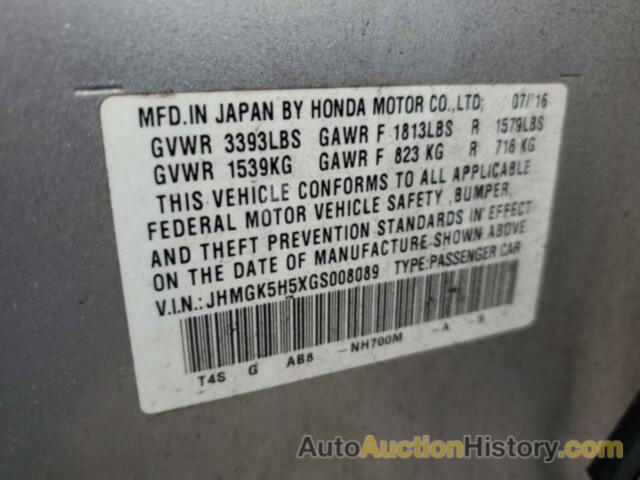 HONDA FIT LX, JHMGK5H5XGS008089