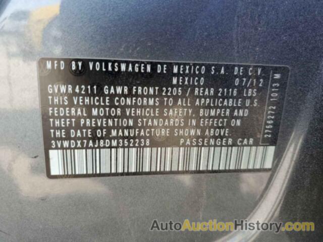 VOLKSWAGEN JETTA SE, 3VWDX7AJ8DM352238