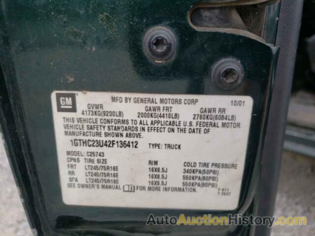 GMC SIERRA C2500 HEAVY DUTY, 1GTHC23U42F136412