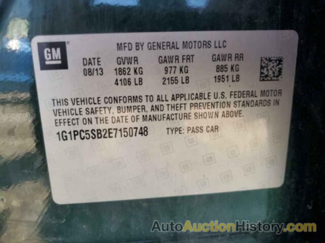 CHEVROLET CRUZE LT, 1G1PC5SB2E7150748