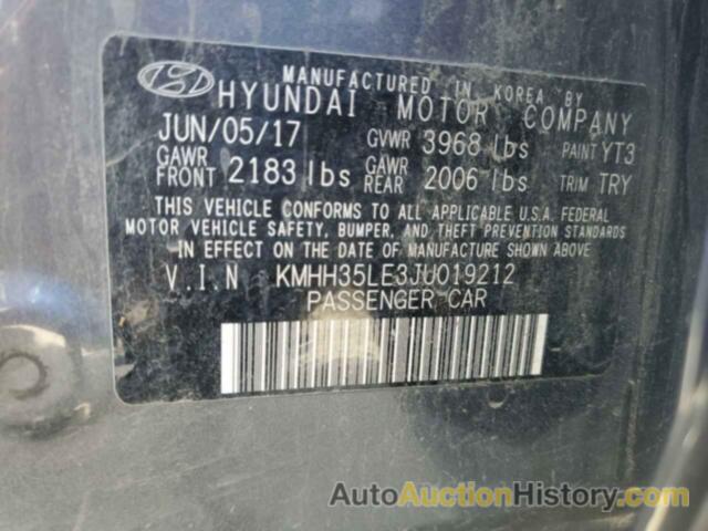 HYUNDAI ELANTRA, KMHH35LE3JU019212