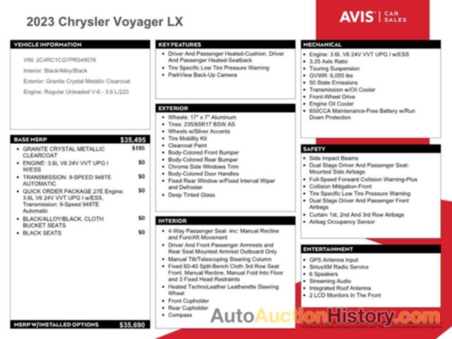 CHRYSLER MINIVAN LX, 2C4RC1CG7PR549076