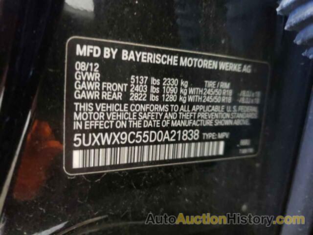 BMW X3 XDRIVE28I, 5UXWX9C55D0A21838