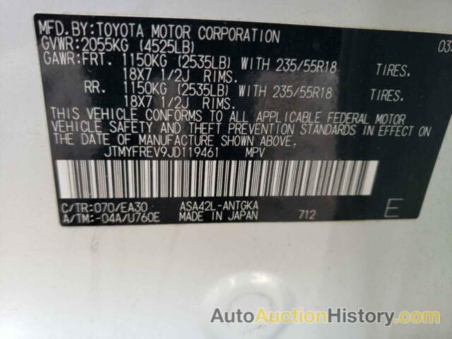 TOYOTA RAV4 LIMITED, JTMYFREV9JD119461