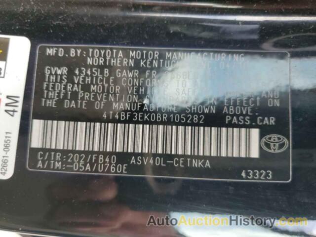 TOYOTA CAMRY BASE, 4T4BF3EK0BR105282