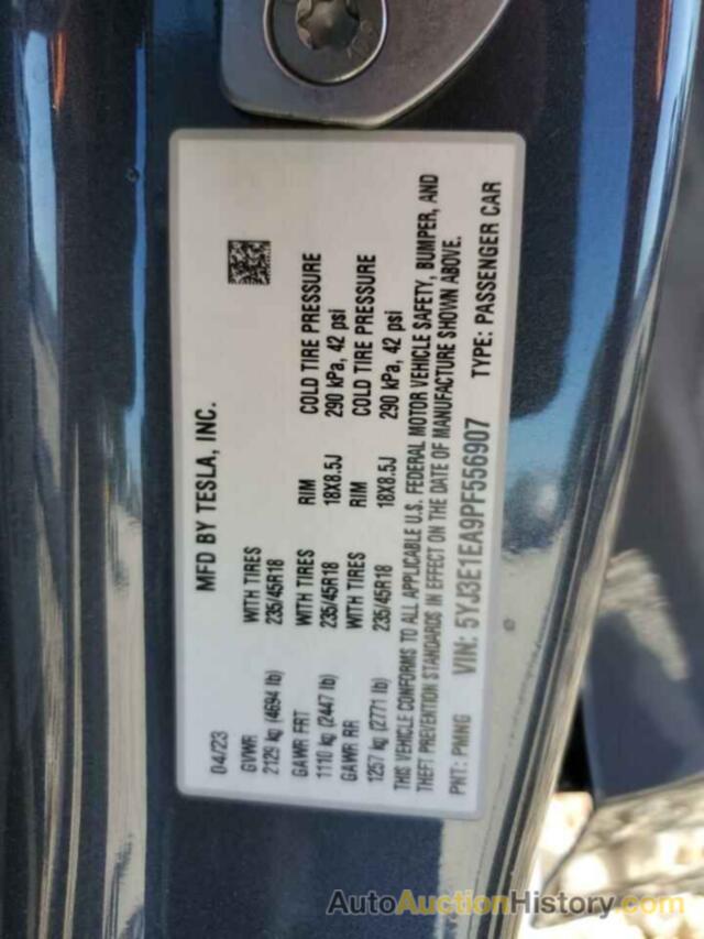 TESLA MODEL 3, 5YJ3E1EA9PF556907