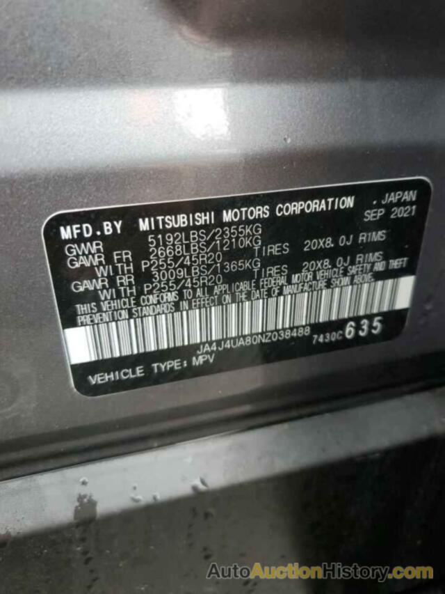 MITSUBISHI OUTLANDER SE, JA4J4UA80NZ038488