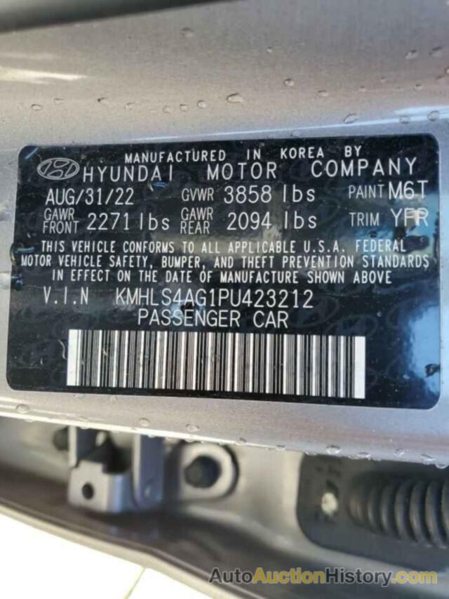 HYUNDAI ELANTRA SEL, KMHLS4AG1PU423212