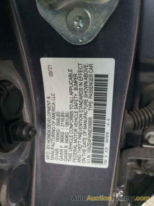 HONDA INSIGHT EX, 19XZE4F54NE006899