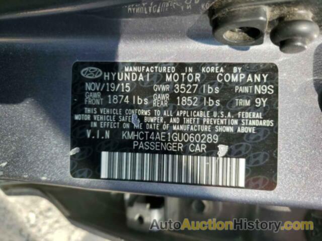 HYUNDAI ACCENT SE, KMHCT4AE1GU060289