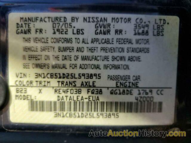 NISSAN SENTRA 1.8, 3N1CB51D25L593895