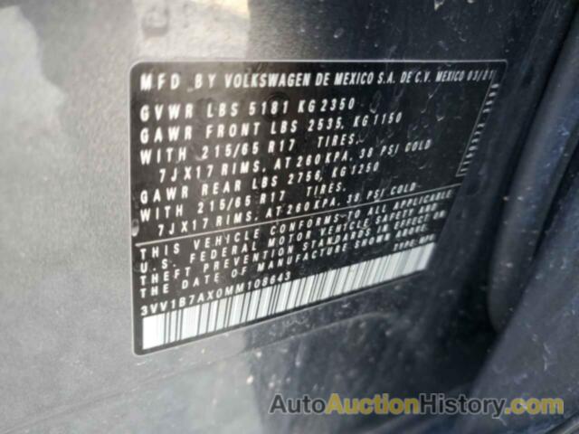 VOLKSWAGEN TIGUAN S, 3VV1B7AX0MM108643